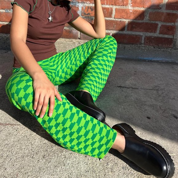 NWT Lisa Says Gah Luca Knit Pant in Vintage Rug Bocce Court 💚 (Sz XL/2XL) - Picture 6 of 11